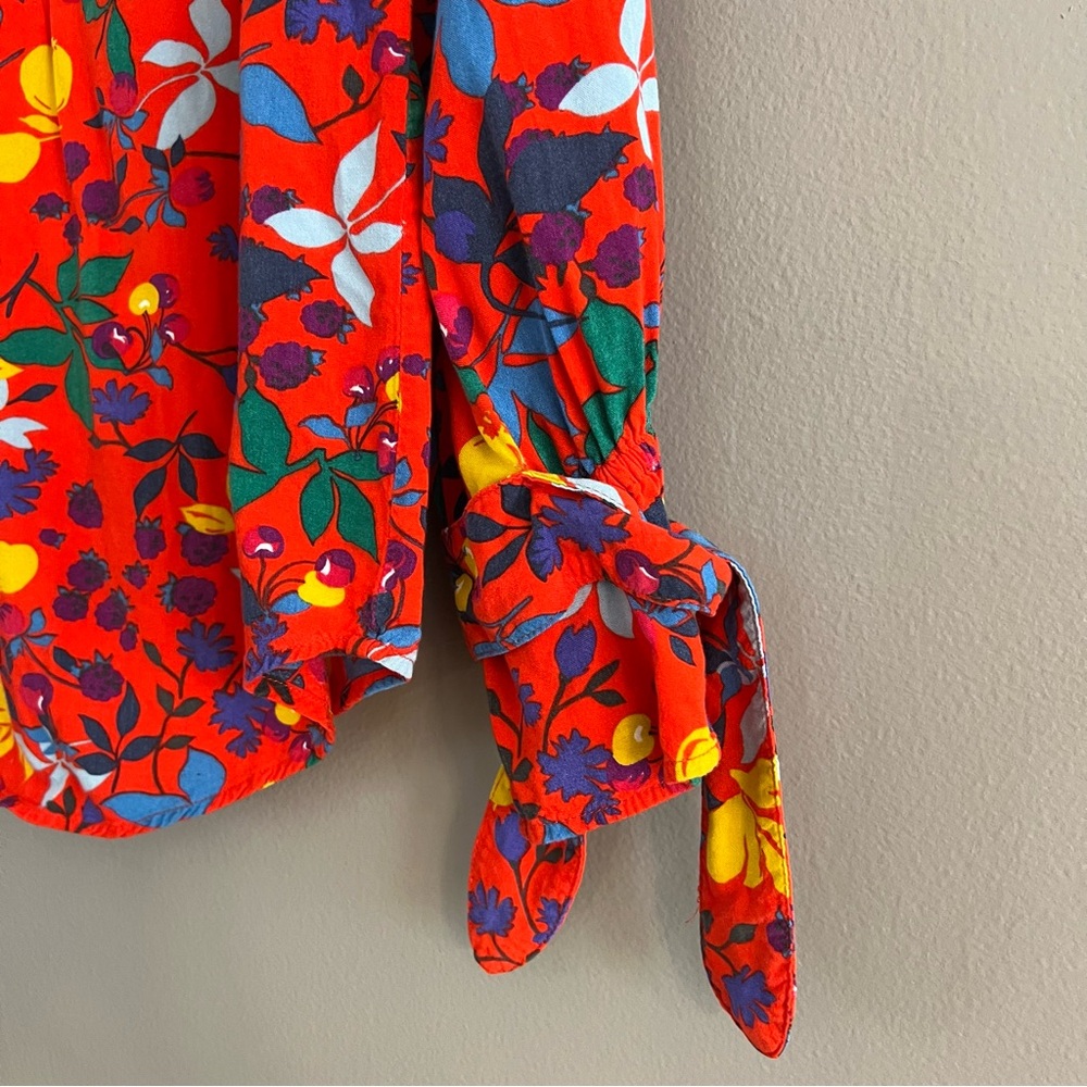 Maeve Red Floral Button-Down Shirt - Picture 11 of 16